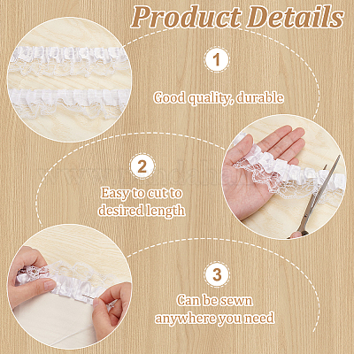 7.7~8 м кружевная лента с цветочным узором OCOR-FG0002-35A-1