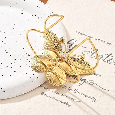 Ионное покрытие (ip) 304 нержавеющая сталь манжеты браслеты для женщин BJEW-A026-06G-1