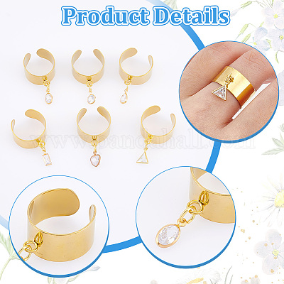 Кольца-манжеты из нержавеющей стали 304 для женщин RJEW-UN00022-1