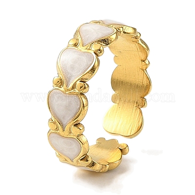 Кольца-манжеты из нержавеющей стали 304 с эмалью для женщин RJEW-F166-19G-02-1