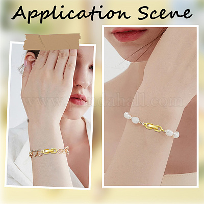 10 шт. латунные застежки-скобы с покрытием стойки KK-SC0006-67G-1