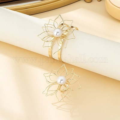 Наборы из железных браслетов и колец с полыми цветами FS-WGA02DC-01-1