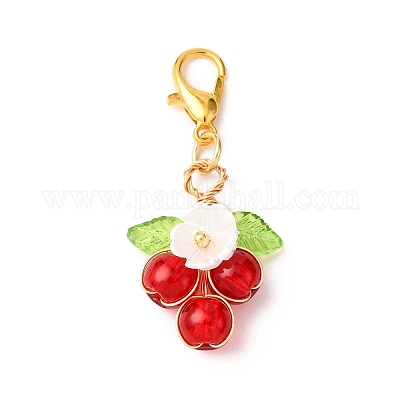 Круглые стеклянные подвесные украшения HJEW-JM04213-01-1