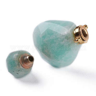 Подвески для бутылочек из натурального амазонита в форме слезы G-H241-02A-G-1