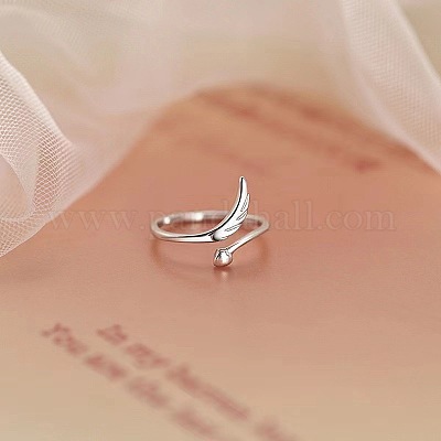 Кольца-манжеты из стерлингового серебра с родиевым покрытием в форме сердца и крыла FS-WGFEBDA-01-1