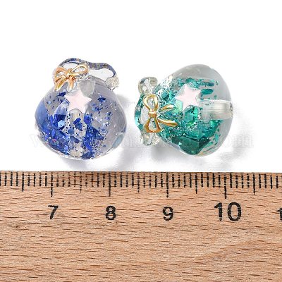 Прозрачные смоляные эмалевые бусины RESI-G119-10-1