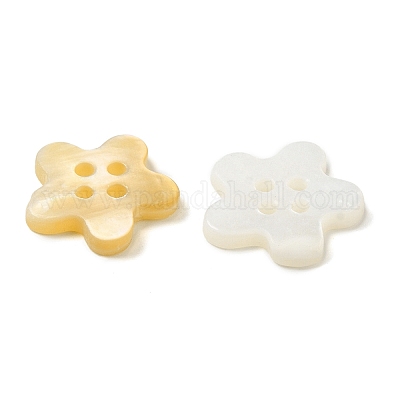 Пуговицы из натуральной пресноводной ракушки с 4 отверстием SHEL-K006-22-1