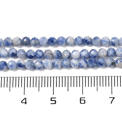 Натуральное синее пятно нитки из бисера яшмы&nbsp;G-A252-A02-02-1