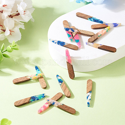 16 шт. подвески из 8-х цветов из смолы и ореха FIND-TA0006-44-1