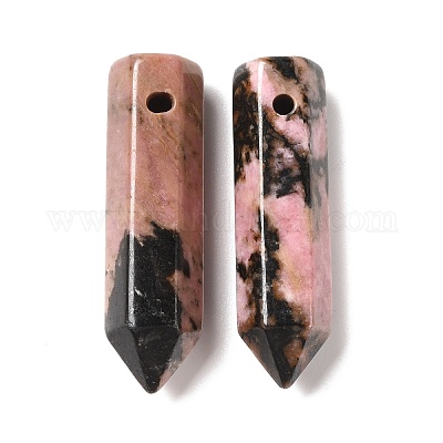 Натуральные родонитовые заостренные подвески G-D460-01S-1