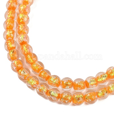 Нити из фольгированных бусин лэмпворк ручной работы FOIL-K003-06A-08-1