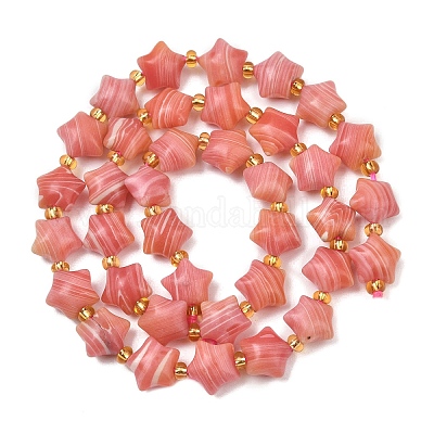 Синтетические бусины из родохрозита G-Z080-A13-10mm-1