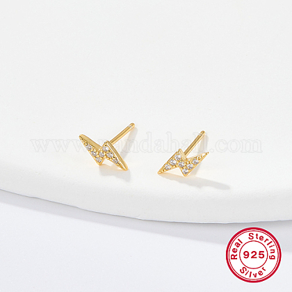 Kingsley - Ryan - Orecchini a bottone in argento sterling con fulmine