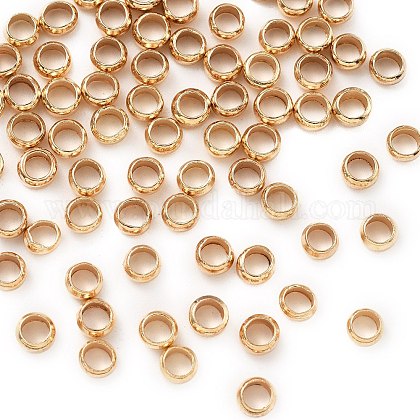 真鍮製つぶし玉カシメ玉 ライトゴールド 3.5x2mm 穴：2mmの通販