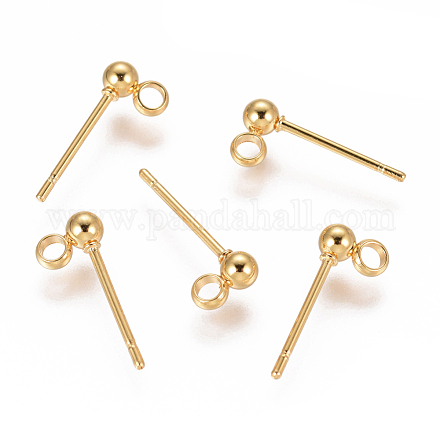 304 Stainless Steel Ear Stud Components STAS-F227-18A-G-1