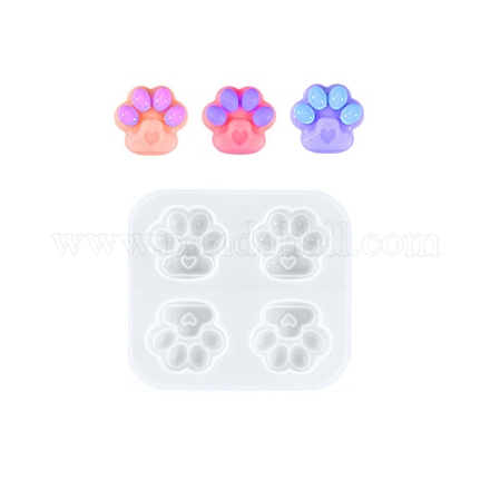 Cat Paw Print DIY Pendant Silicone Molds X-SIMO-PW0001-324A-02-1