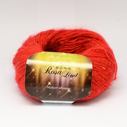 手編みの糸  流星群の糸  モヘアと  ウール  人工毛と色のポイント  レッド  1mm  約25グラム/ロール  10のロール/袋 YCOR-R006-009-1