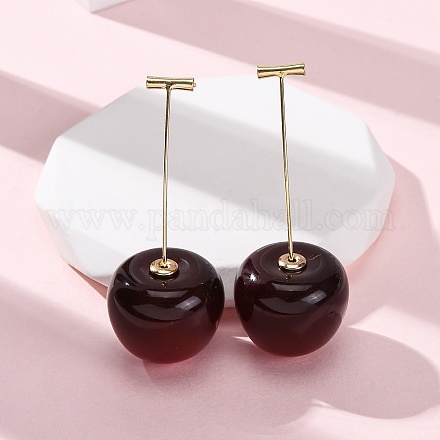 Круглые серьги-гвоздики из латуни EJEW-D325-01G-01-1