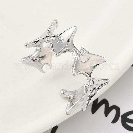 Латунь манжеты кольца RJEW-H256-22P-1