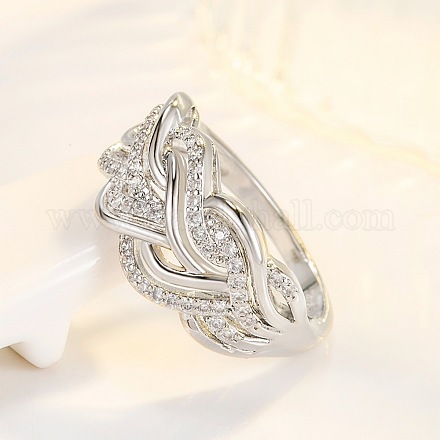 Латунные микро проложить пальцев кольца кубического циркония FS-WG45EDE-01-1