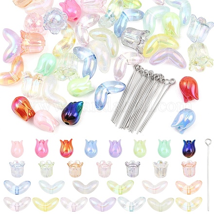 Uv акриловые покрытия бусины&nbsp;OACR-YW0004-35-1