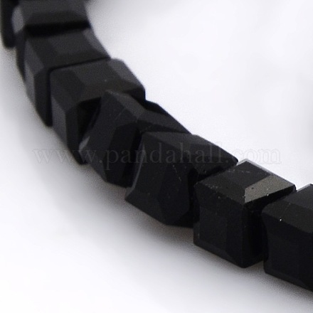 Faceted Cube Glass Beads Strands GLAA-A031-6mm-02-1