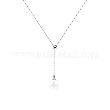 925 Lasso-Halskette aus Sterlingsilber für Mädchen und Frauen NJEW-BB44497-B-1