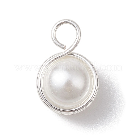 Подвески из круглой медной проволоки с ракушками и жемчугом PALLOY-JF03262-01-1