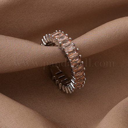 Регулируемые открытые кольца-манжеты из латуни с микропаве из кубического циркония для женщин CE9486-6-1