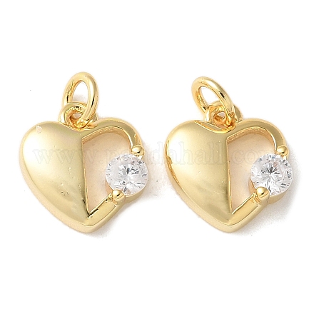 Латунные микропаве прозрачные подвески с фианитом KK-Q031-44G-06-1