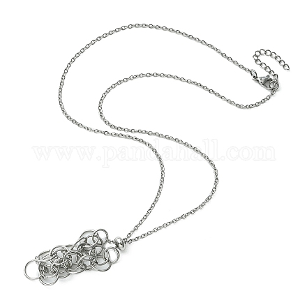 304 chaine câble inox pochette macramé support pierre vide pour fabrication colliers pendentifs NJEW-TA00085-01-1