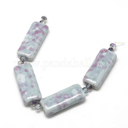 Handmade Porcelain Beads Strands X-PORC-R046-03D-1