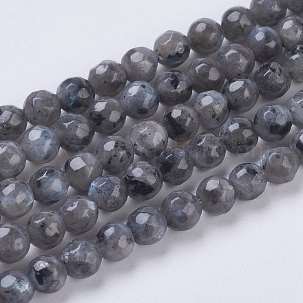 Brins de perles de larvikite naturelles G-G545-14-1
