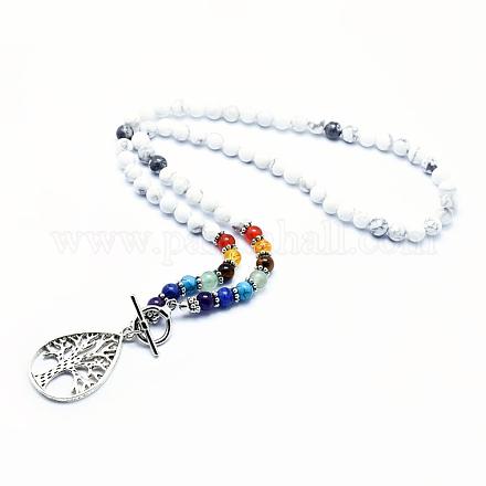 Tibetan Style Alloy Pendant Necklaces NJEW-F170-A04-1