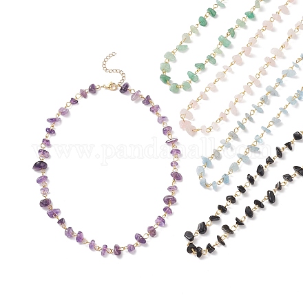 Set di collane di perline con pietre preziose miste naturali in stile 5 pz 5 NJEW-JN04061-1