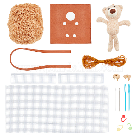 DIY Bear Shoulder Bag Making Kit DIY-WH0258-64-1