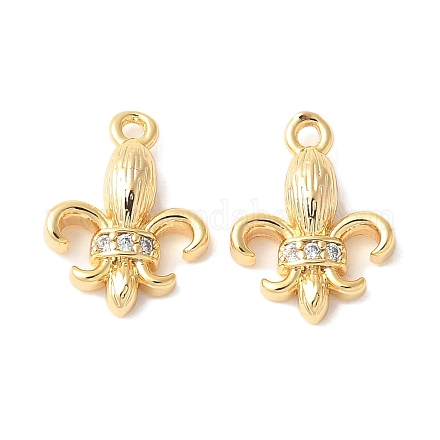 Латунные микропаве прозрачные подвески с фианитом KK-U064-10G-1