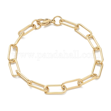 Браслеты из цепочек-скрепок из нержавеющей стали 304 BJEW-I293-09G-1