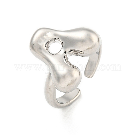 Латунные открытые манжеты с буквами для женщин RJEW-G313-01A-P-1