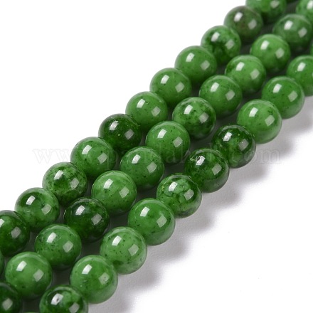 Стеклянные нити кварцевых бусин с имитацией зеленой клубники G-C239-02A-1