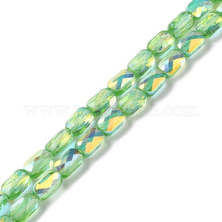 Transparentes perles de verre de galvanoplastie brins GLAA-Q099-G01-02-1