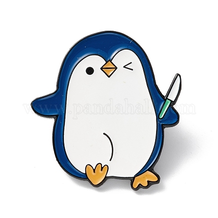 Pinguino con spilla smaltata a coltello JEWB-K053-31EB-1