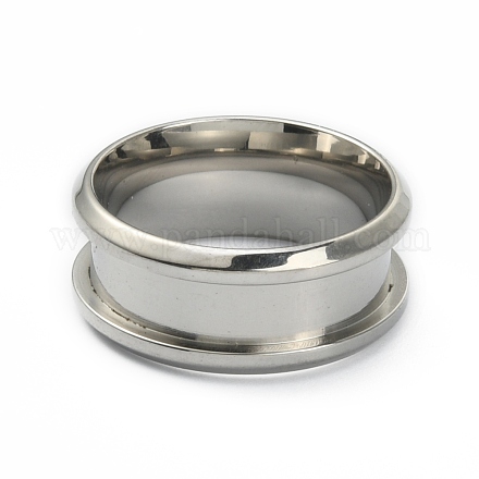 201 Stainless Steel Grooved Finger Ring Settings STAS-WH0029-52A-P-1