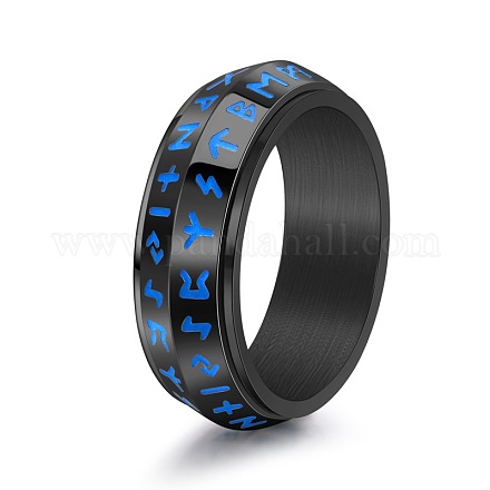 Рунические слова амулет викингов вращающееся кольцо из нержавеющей стали PW-WG36209-19-1