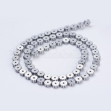 Electroplate Non-magnetic Synthetic Hematite Beads Strands G-J383-6x2mm-A01-1