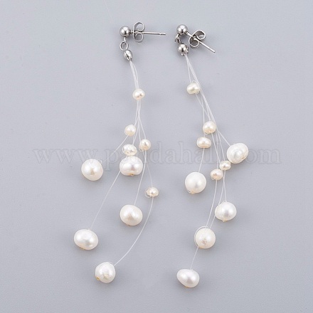 Perlas perlas pendientes EJEW-JE02876-1