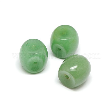 Natural Green Aventurine Three Hole Barrel Beads G-L265-01-1