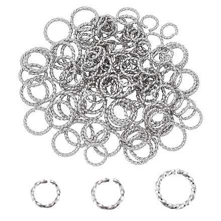 Unicraftale 120pcs 3 tamaños 6mm / 8mm / 10mm anillos de saltos retorcidos 304 anillos de salto de acero inoxidable conectores de anillo de salto abierto o anillos para diy pulsera collares fabricación de joyas artesanales STAS-UN0004-67P-1