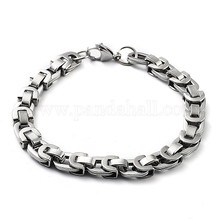 304 bracelet chaîne byzantine en acier inoxydable pour homme femme BJEW-Z023-13P-1