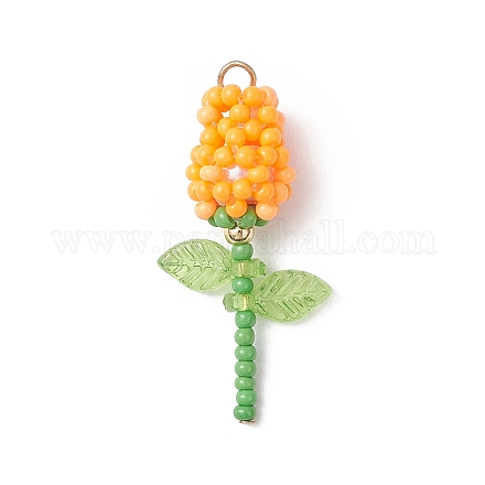 Подвески-розы из стеклянных бус PALLOY-MZ00959-01-1